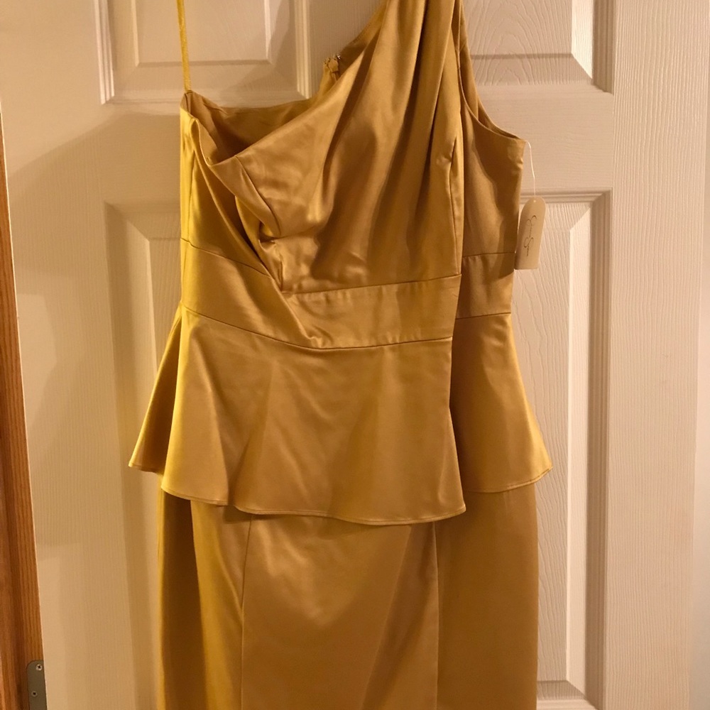 Jessica Simpson Lemon Curry One Shoulder Dress
